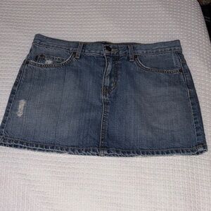 Earl Jeans Blue Short Mini Skirt Distressed Denim Size S Small 100% Cotton